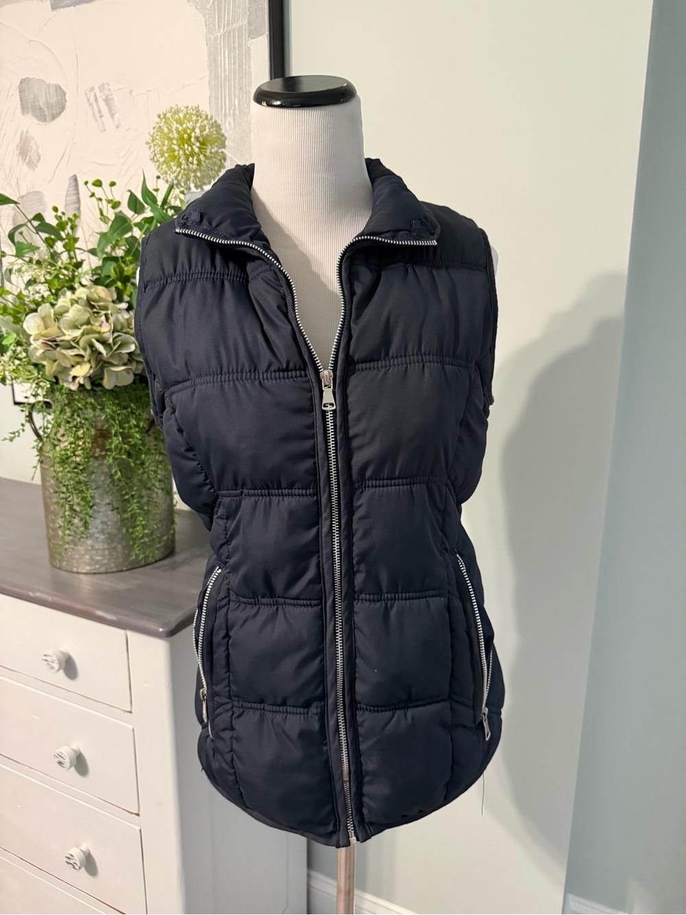 Women's Quilted Puffer Vest - Navy